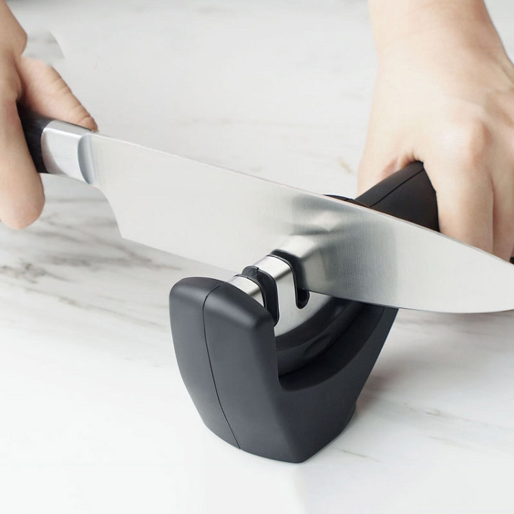 Multi-function three-step kitchen chef knife sharpener fruit grindstone on three sides fine triad